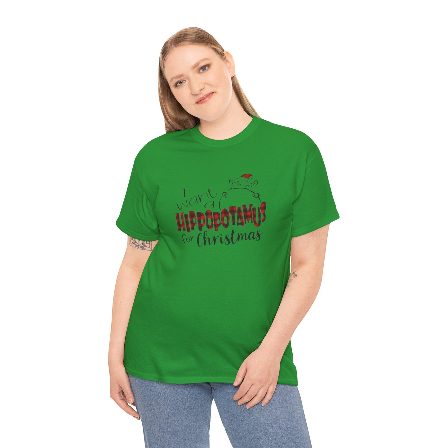I Want a Hippopotamus for Christmas Heavy Cotton Tee