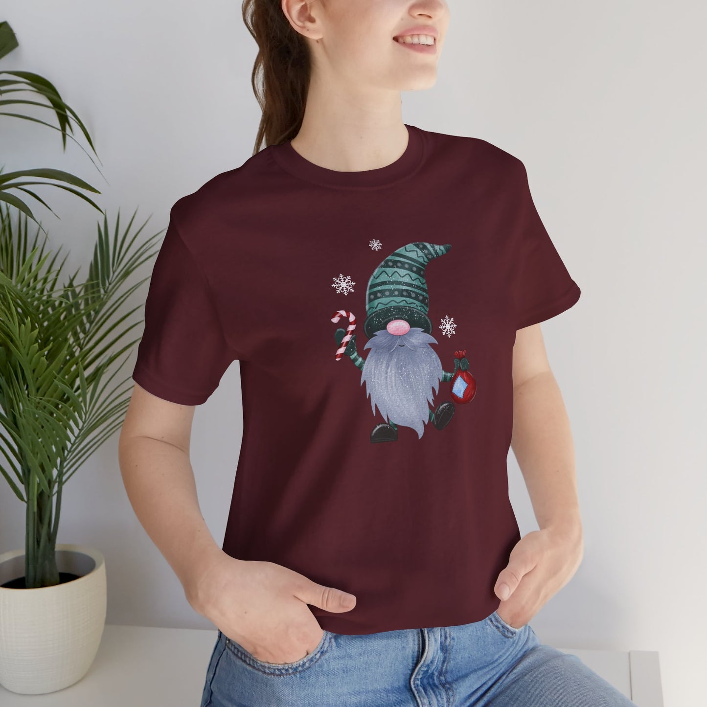 Happy Holidays, Party Gnome, Jersey Short Sleeve Tee