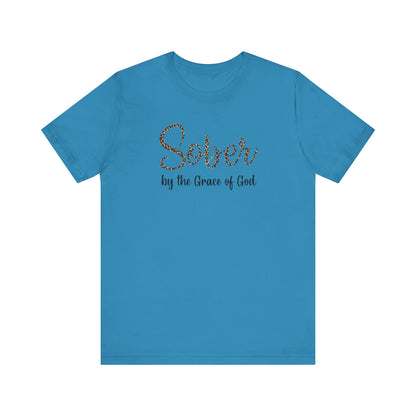 Sober By The Grace of God. Jersey Short Sleeve Tee