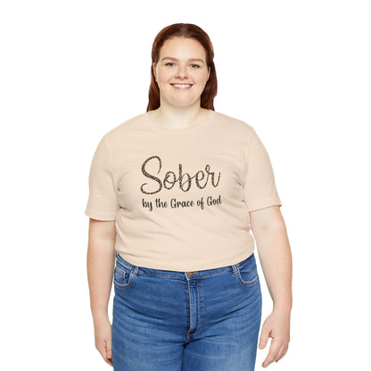 Sober By The Grace of God. Jersey Short Sleeve Tee
