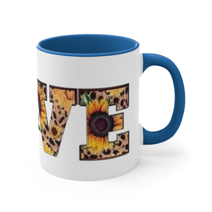 Sunflower Love, Accent Coffee Mug, 11oz