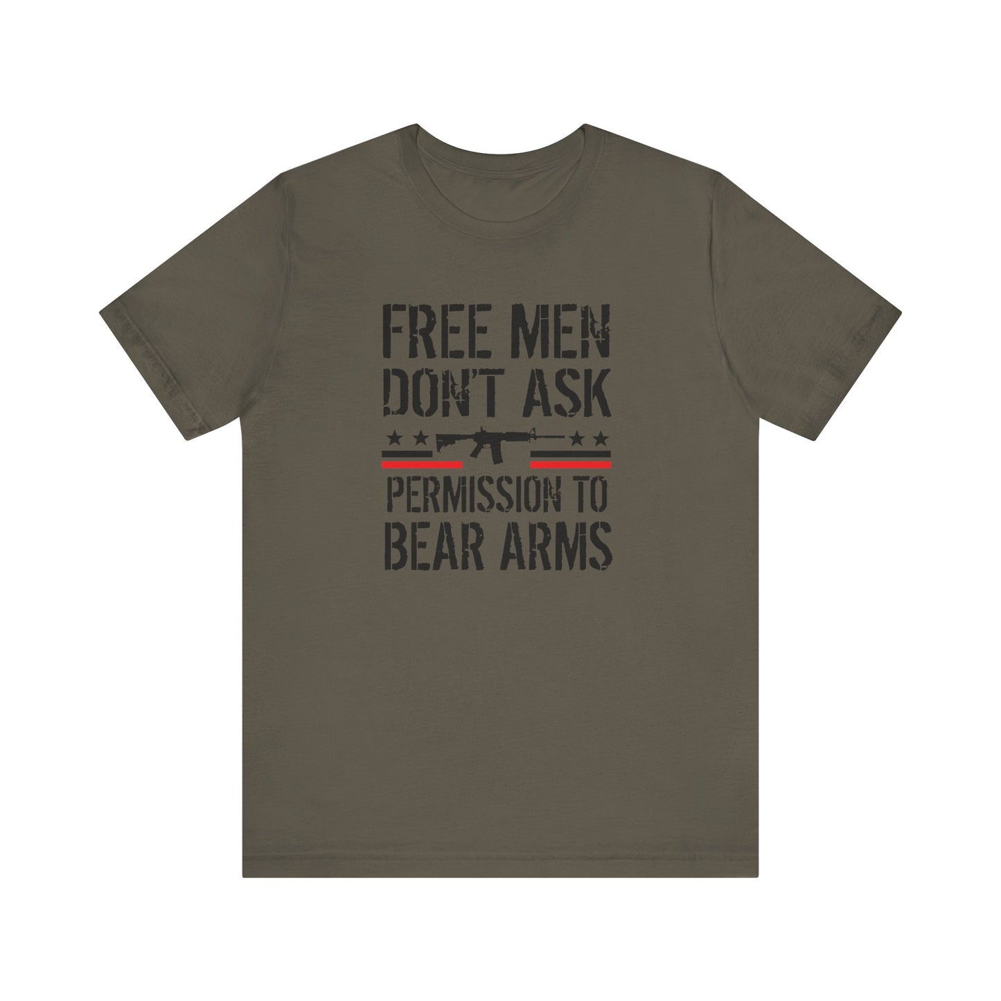 Free Men Don't Ask Permission to Bear Arms, Unisex Jersey Short Sleeve Tee