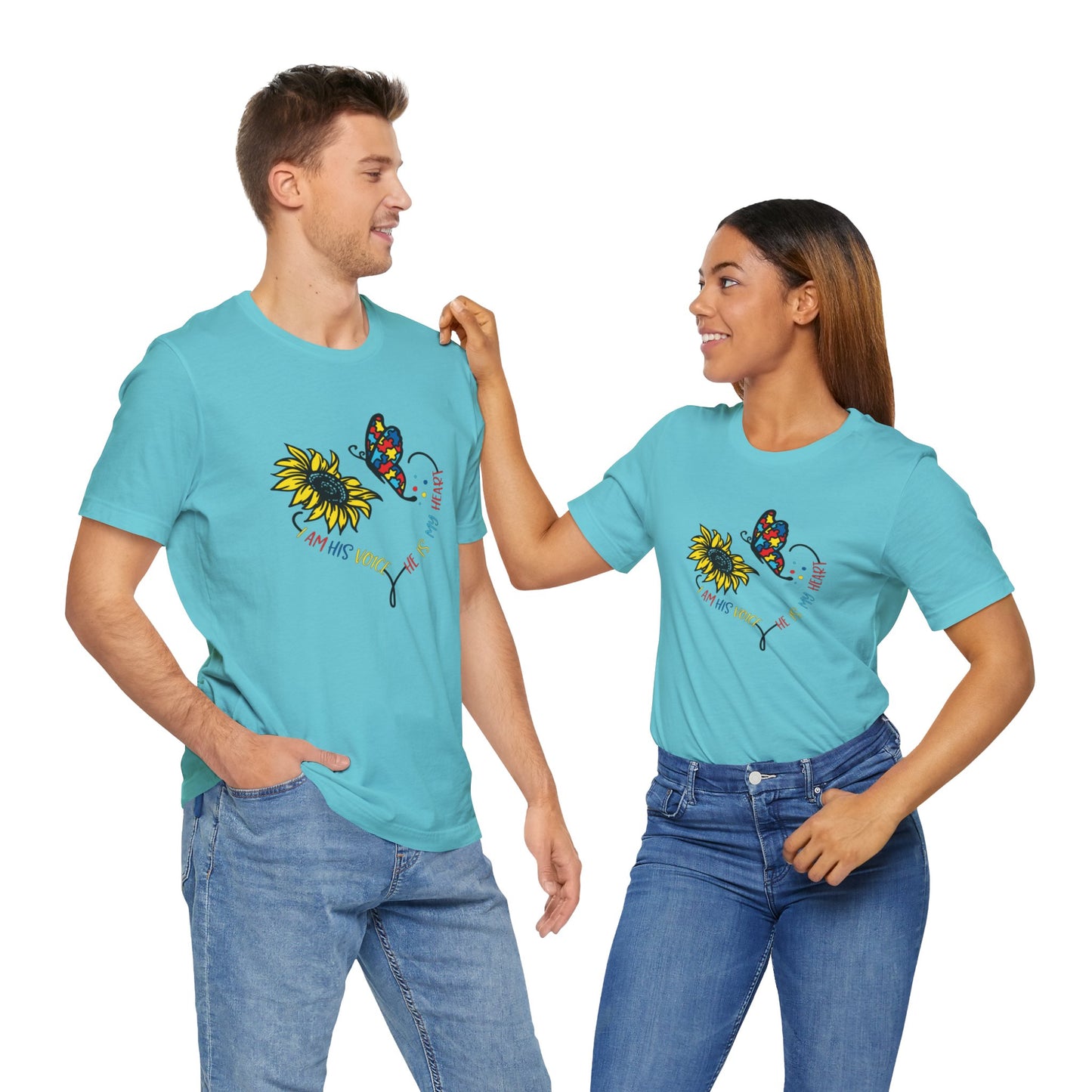 I Am His Voice, He Is My Heart Autism Shirt, Jersey Short Sleeve Tee