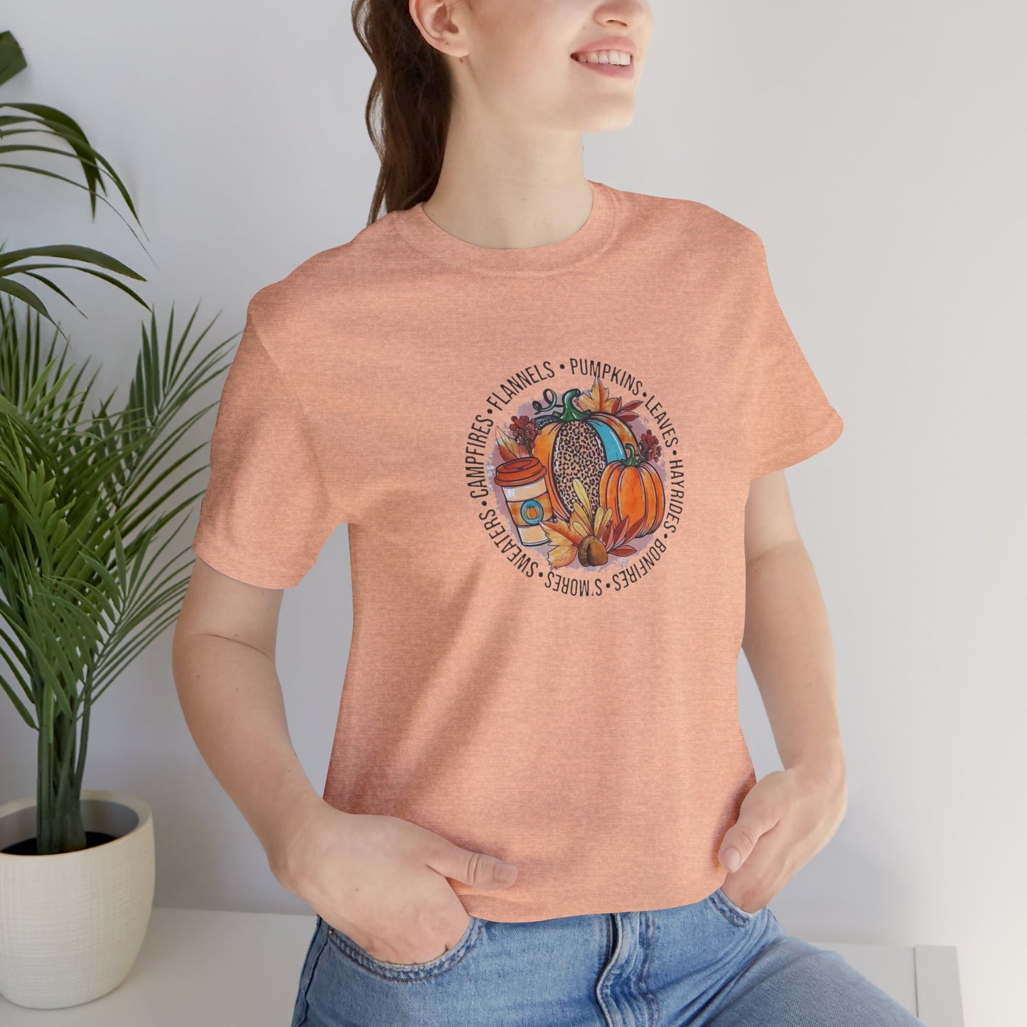 Happy Fall Pumpkin T-Shirt, Jersey Short Sleeve Tee