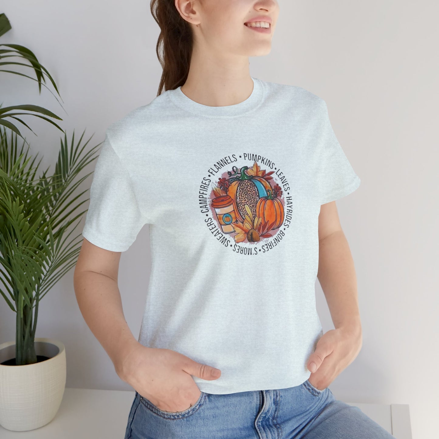 Happy Fall Pumpkin T-Shirt, Jersey Short Sleeve Tee