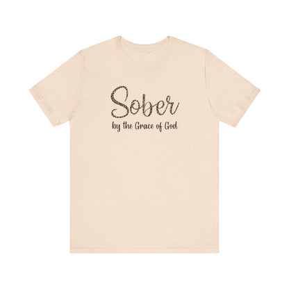 Sober By The Grace of God. Jersey Short Sleeve Tee
