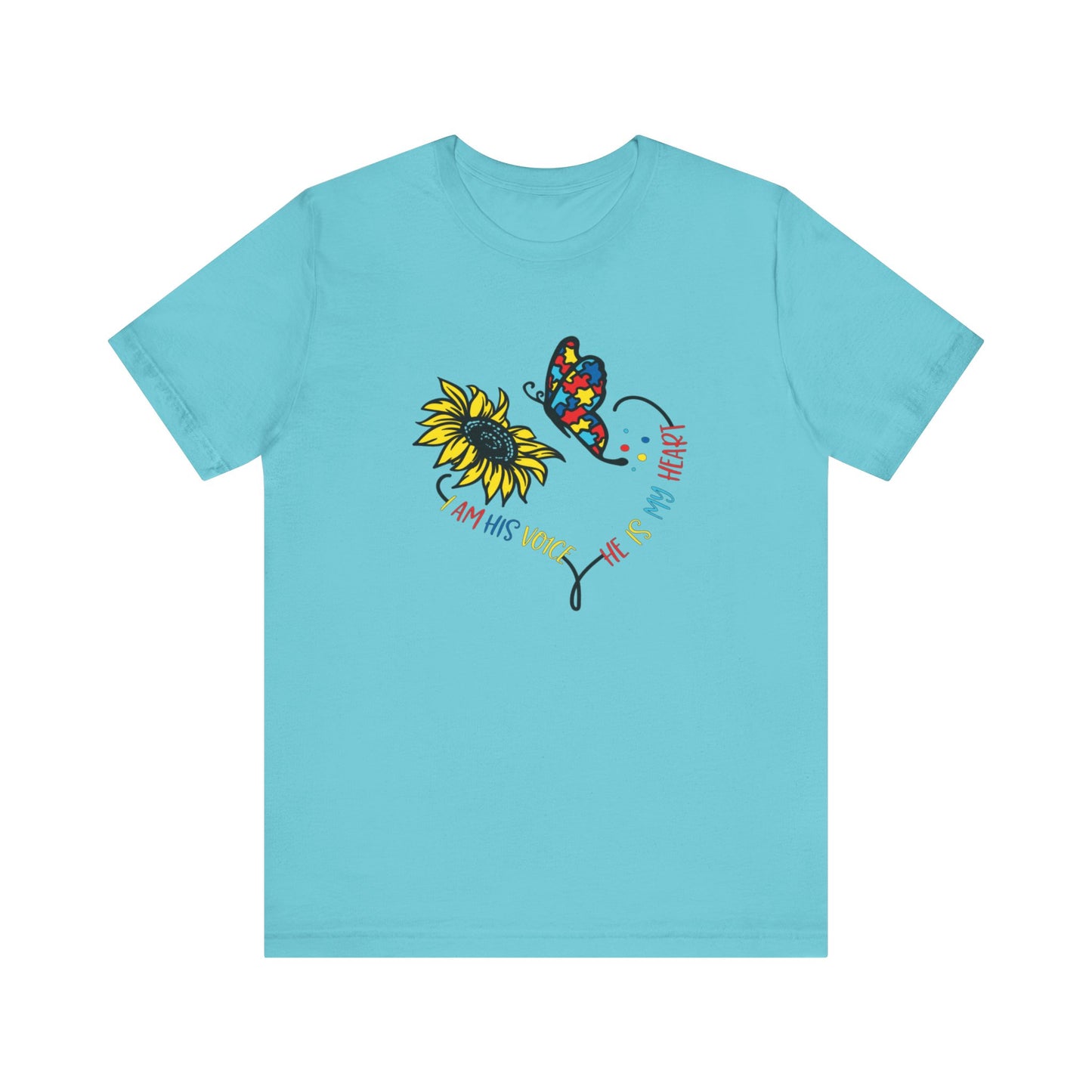 I Am His Voice, He Is My Heart Autism Shirt, Jersey Short Sleeve Tee