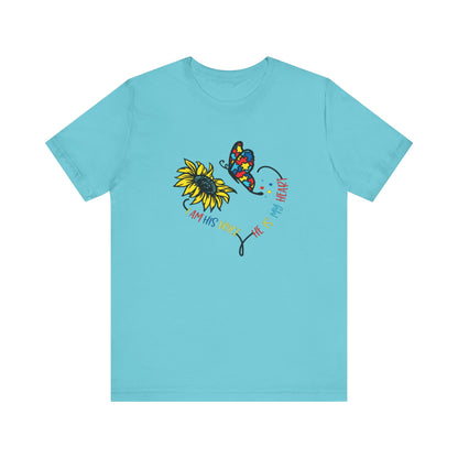 I Am His Voice, He Is My Heart Autism Shirt, Jersey Short Sleeve Tee