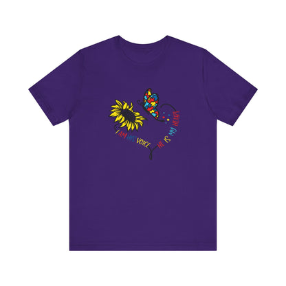 I Am His Voice, He Is My Heart Autism Shirt, Jersey Short Sleeve Tee