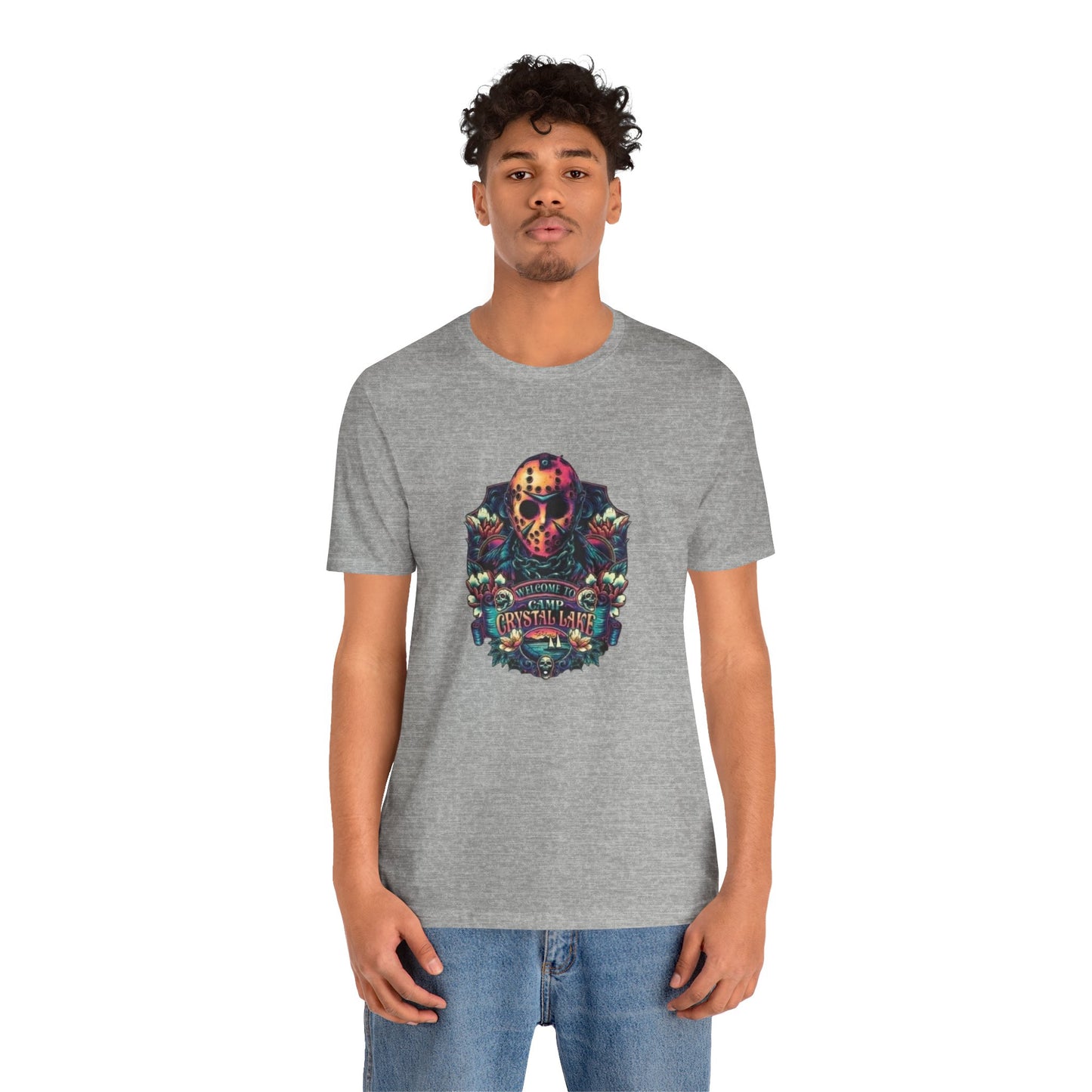 Welcome to Camp Crystal Lake Halloween T-Shirt, Unisex Jersey Short Sleeve Tee