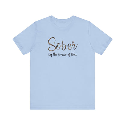 Sober By The Grace of God. Jersey Short Sleeve Tee
