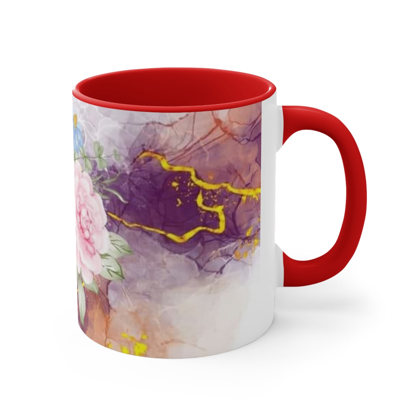Purple and Pink Electric Flowers, Accent Coffee Mug, 11oz