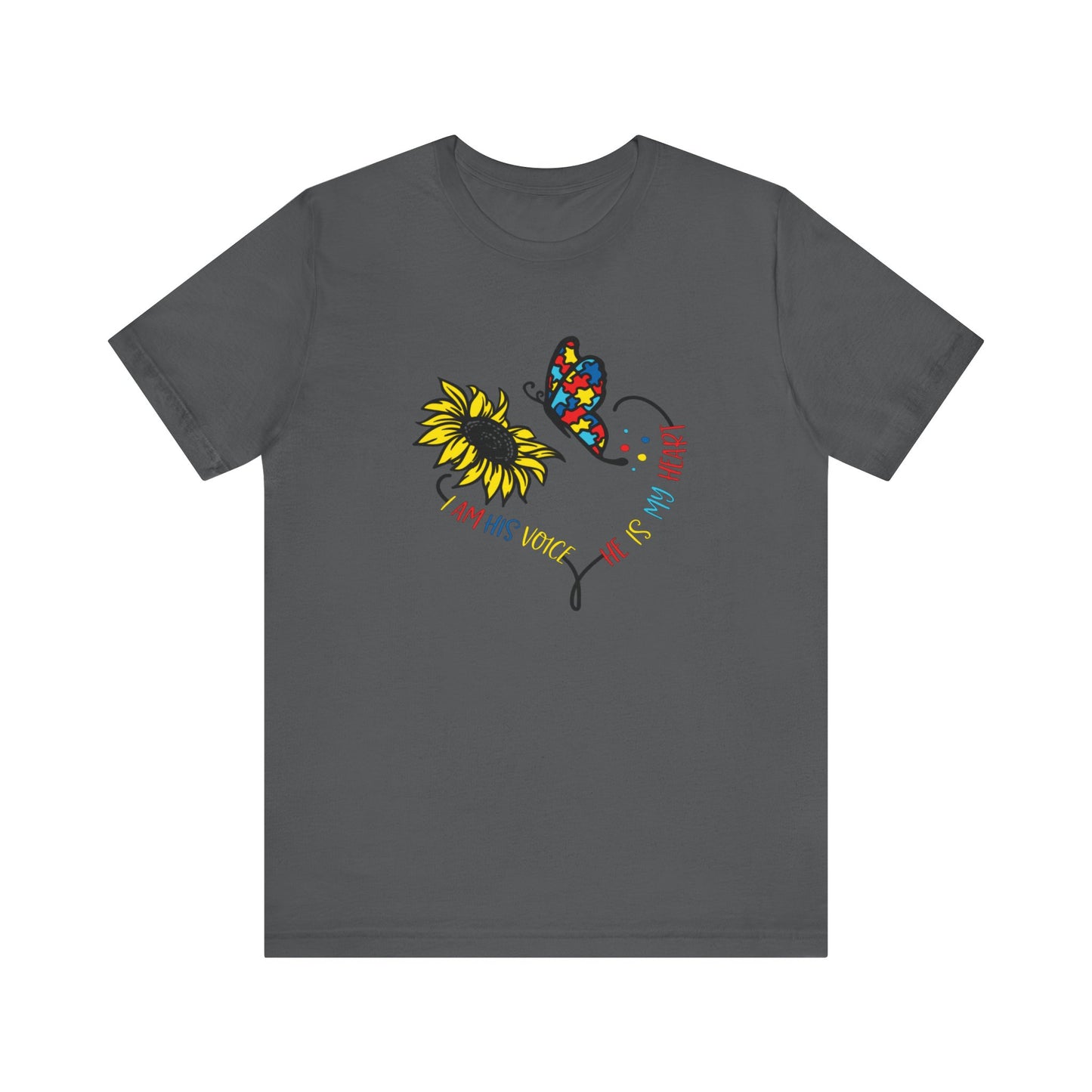 I Am His Voice, He Is My Heart Autism Shirt, Jersey Short Sleeve Tee
