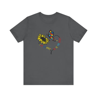 I Am His Voice, He Is My Heart Autism Shirt, Jersey Short Sleeve Tee