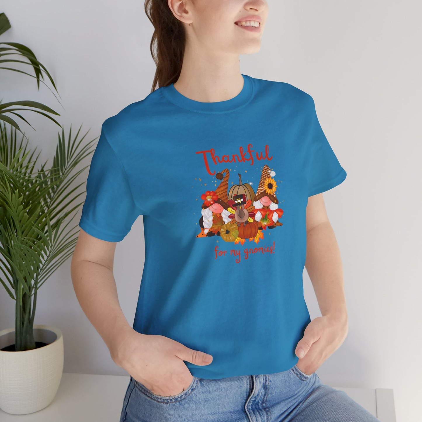 Thankful For My Gnomies, Jersey Short Sleeve Tee