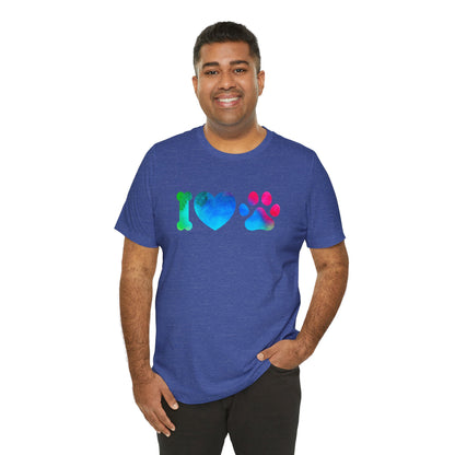 I love Paws,Jersey Short Sleeve Tee