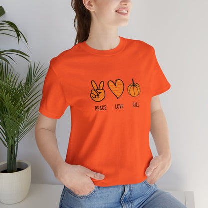 Peace, Love, Fall Jersey Short Sleeve Tee