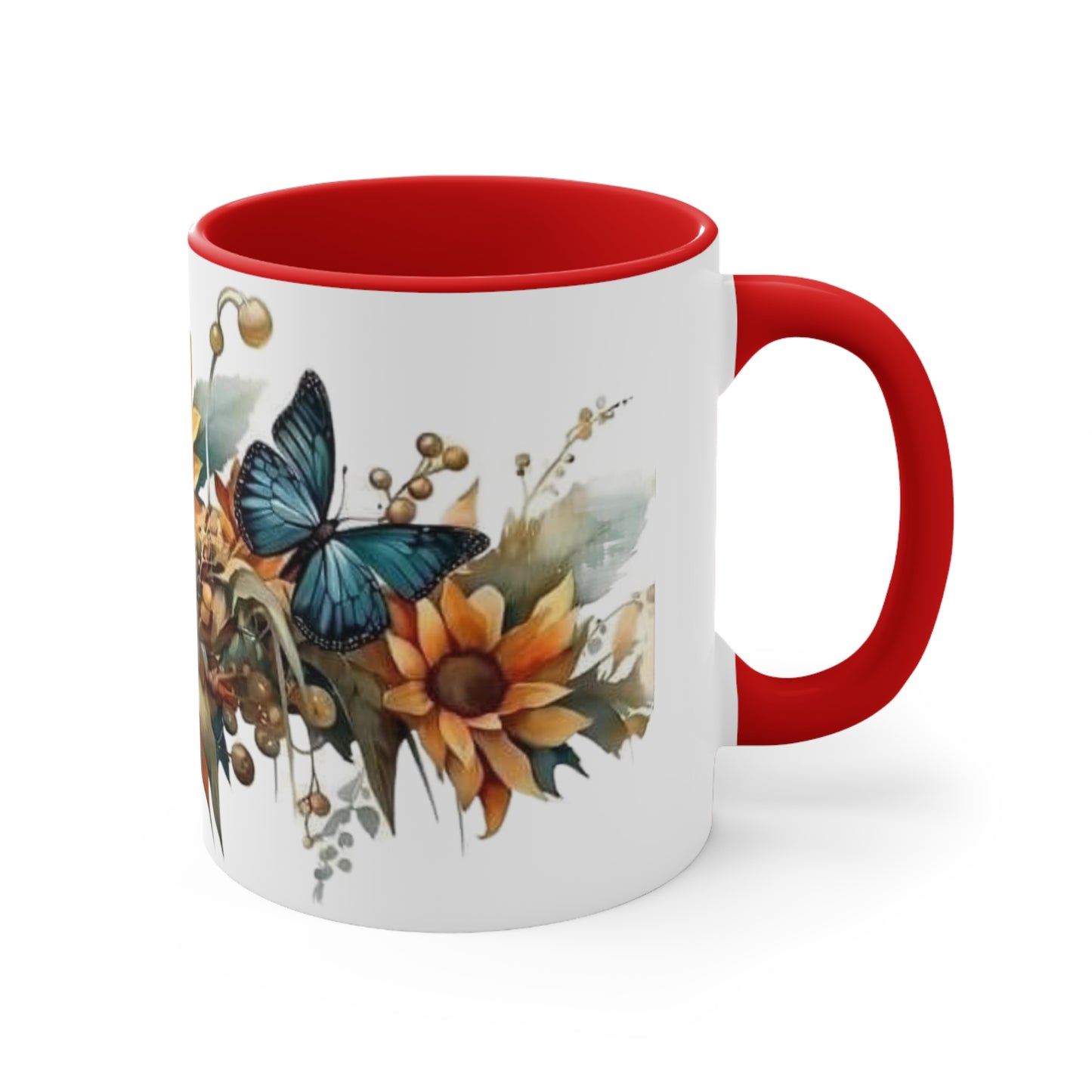 Butterflies and Sunflowers, Accent Coffee Mug, 11oz