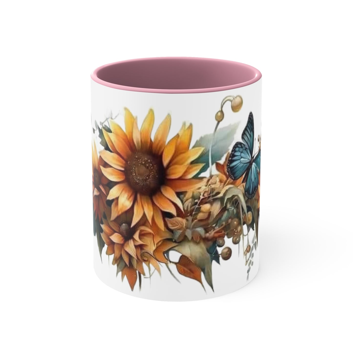 Butterflies and Sunflowers, Accent Coffee Mug, 11oz