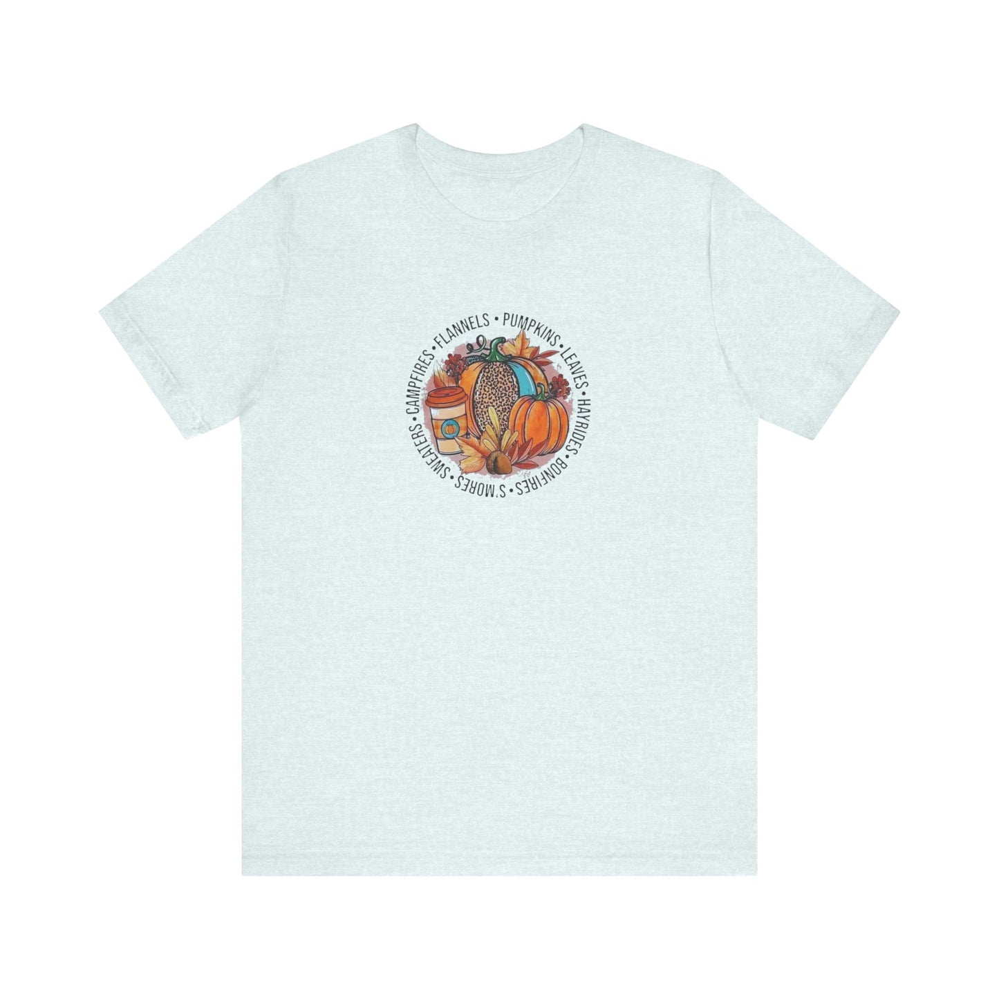 Happy Fall Pumpkin T-Shirt, Jersey Short Sleeve Tee