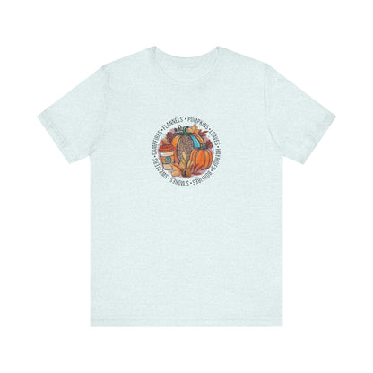 Happy Fall Pumpkin T-Shirt, Jersey Short Sleeve Tee