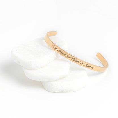 I Am Stronger Than The Storm Cuff Bracelet