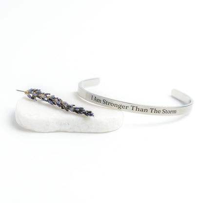 I Am Stronger Than The Storm Cuff Bracelet