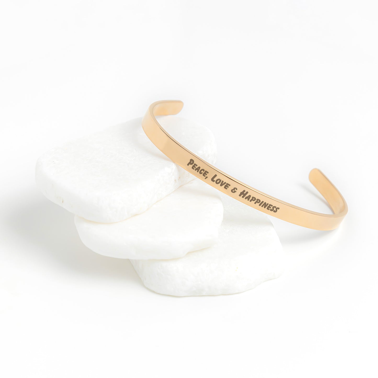 Peace, Love & Happiness Cuff Bracelet
