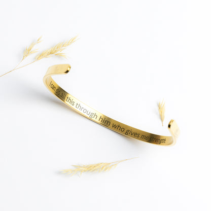 Philippians 4:13 Cuff Bracelet