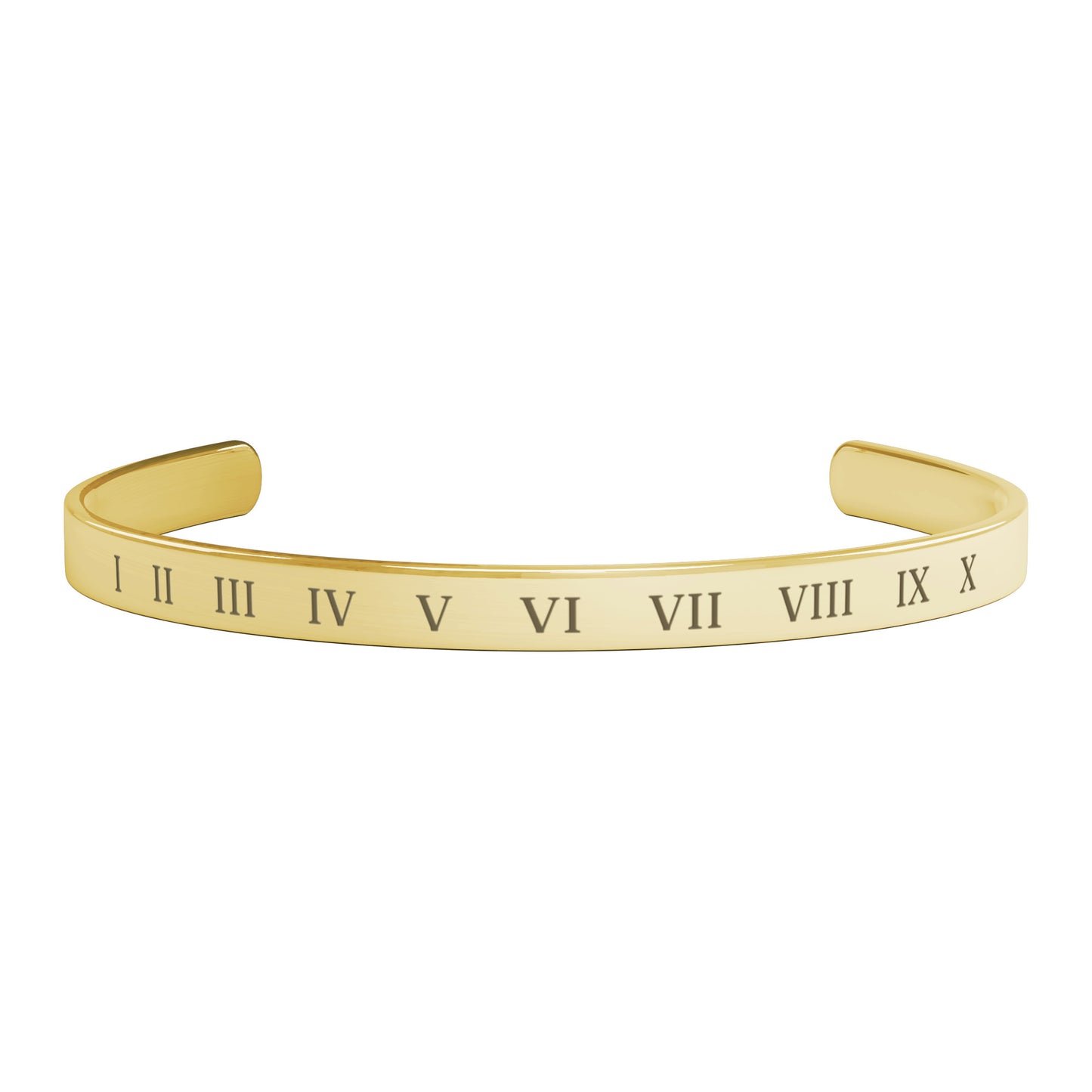 Roman Numerals Representing The Ten Commandments Cuff Bracelet