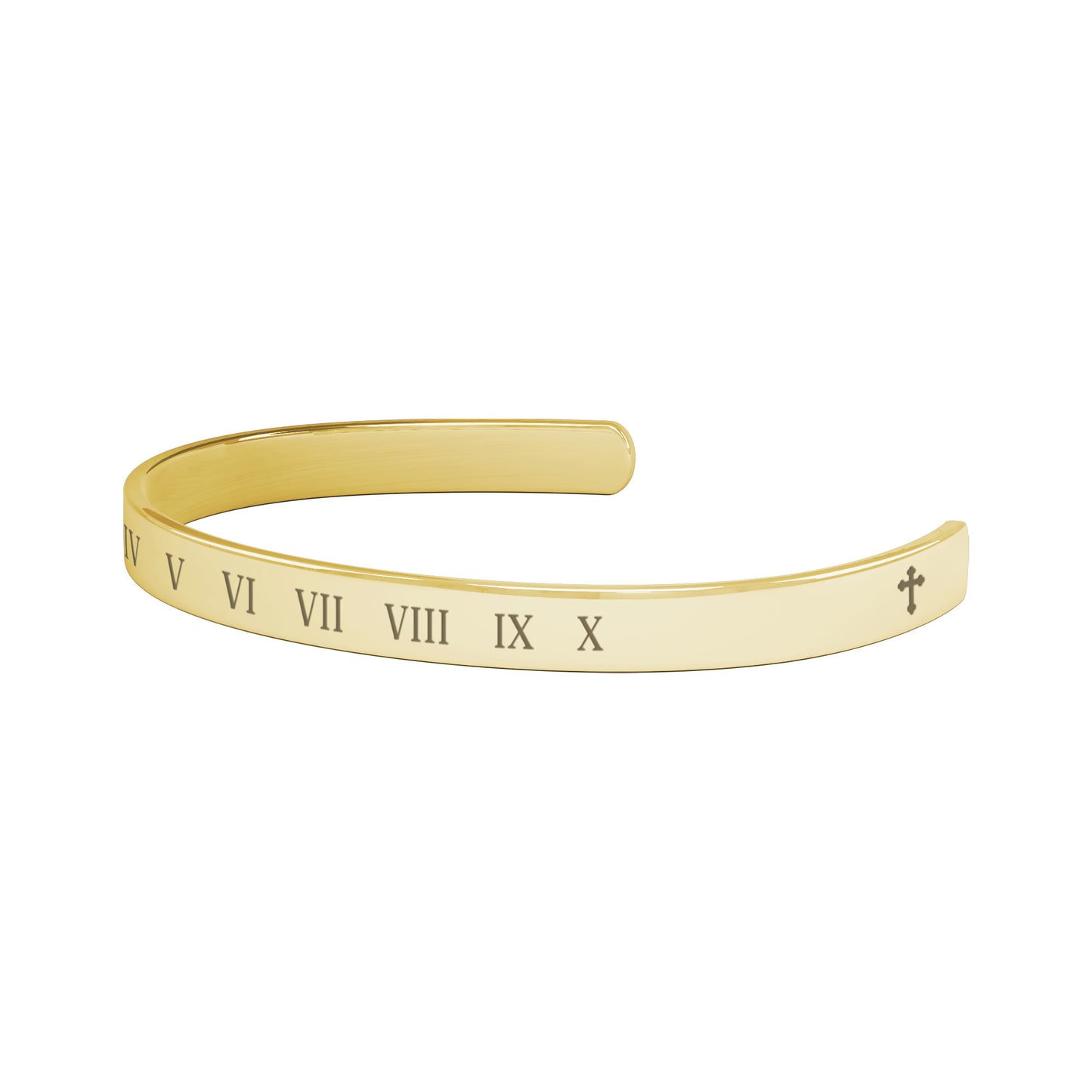 Roman Numerals Representing The Ten Commandments Cuff Bracelet