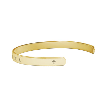 Roman Numerals Representing The Ten Commandments Cuff Bracelet