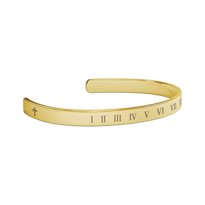 Roman Numerals Representing The Ten Commandments Cuff Bracelet