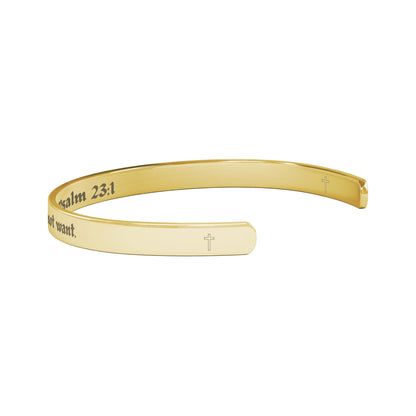 The Lord is My Shepherd, I Shall Not Want. Cuff Bracelet